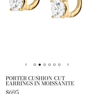 Porter Gold Cushion-Cut Moissanite Earrings